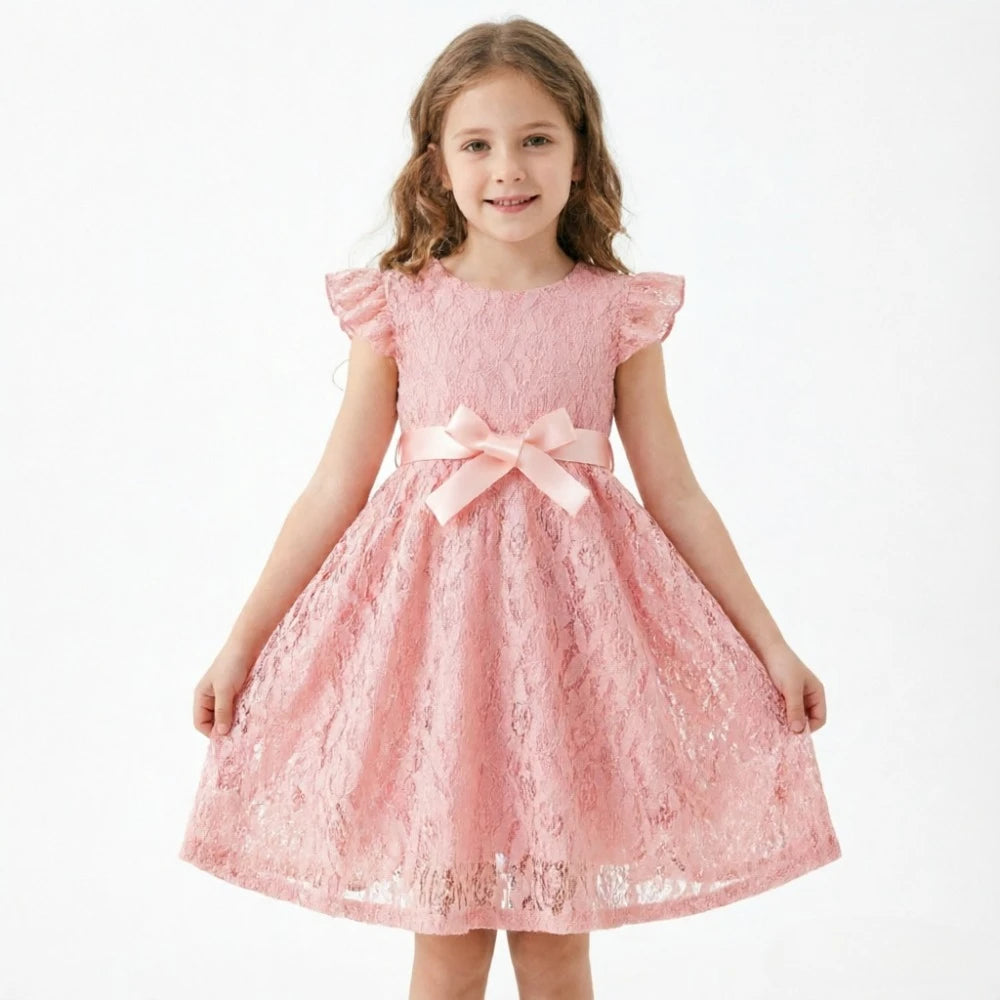 Kids Girls Floral Lace Casual Style Summer Dress
