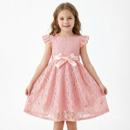 Kids Girls Floral Lace Casual Style Summer Dress