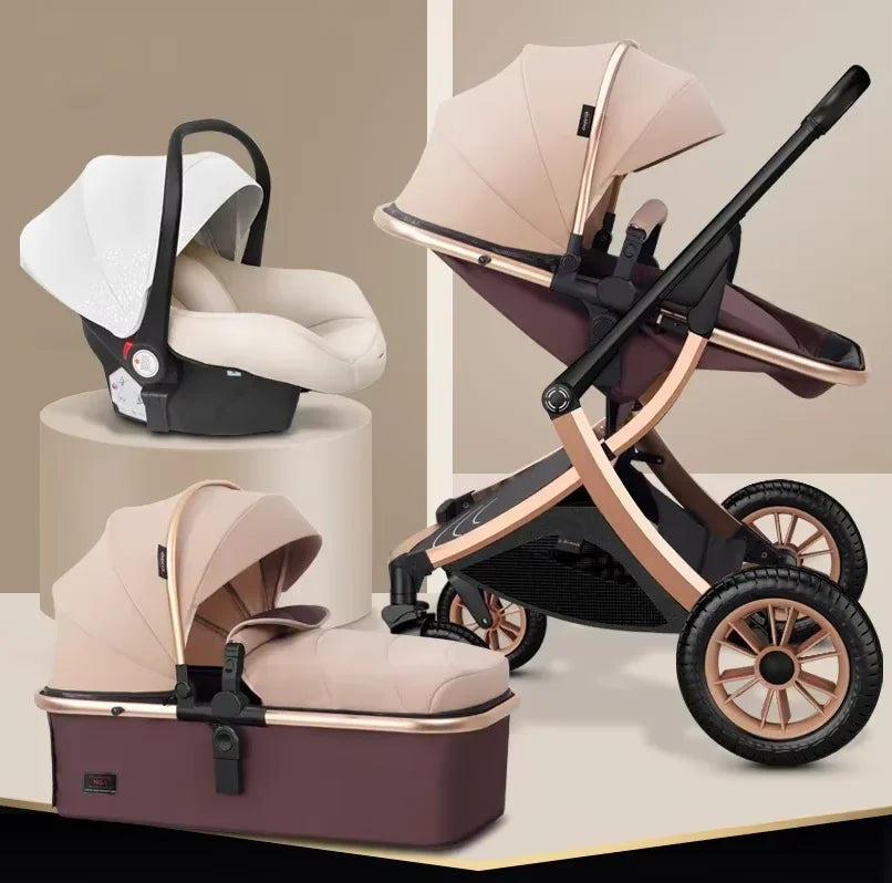 Two-Way Foldable Lightweight Infant Stroller with Car Seat