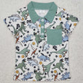 Kids Stylish Printed Boys Short Sleeves Polo T-Shirts for Summer childrensterritory