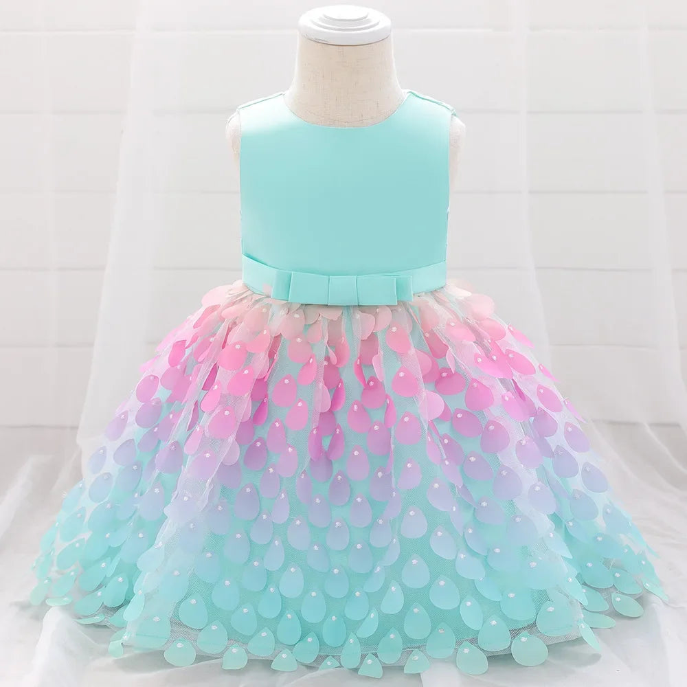 Mermaid Style Birthday/Christening Puffy Dress for Baby Girl