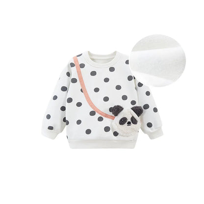 Warm Cartoon &amp; Flowers Embroidery Kids Girls Sweatshirts childrensterritory