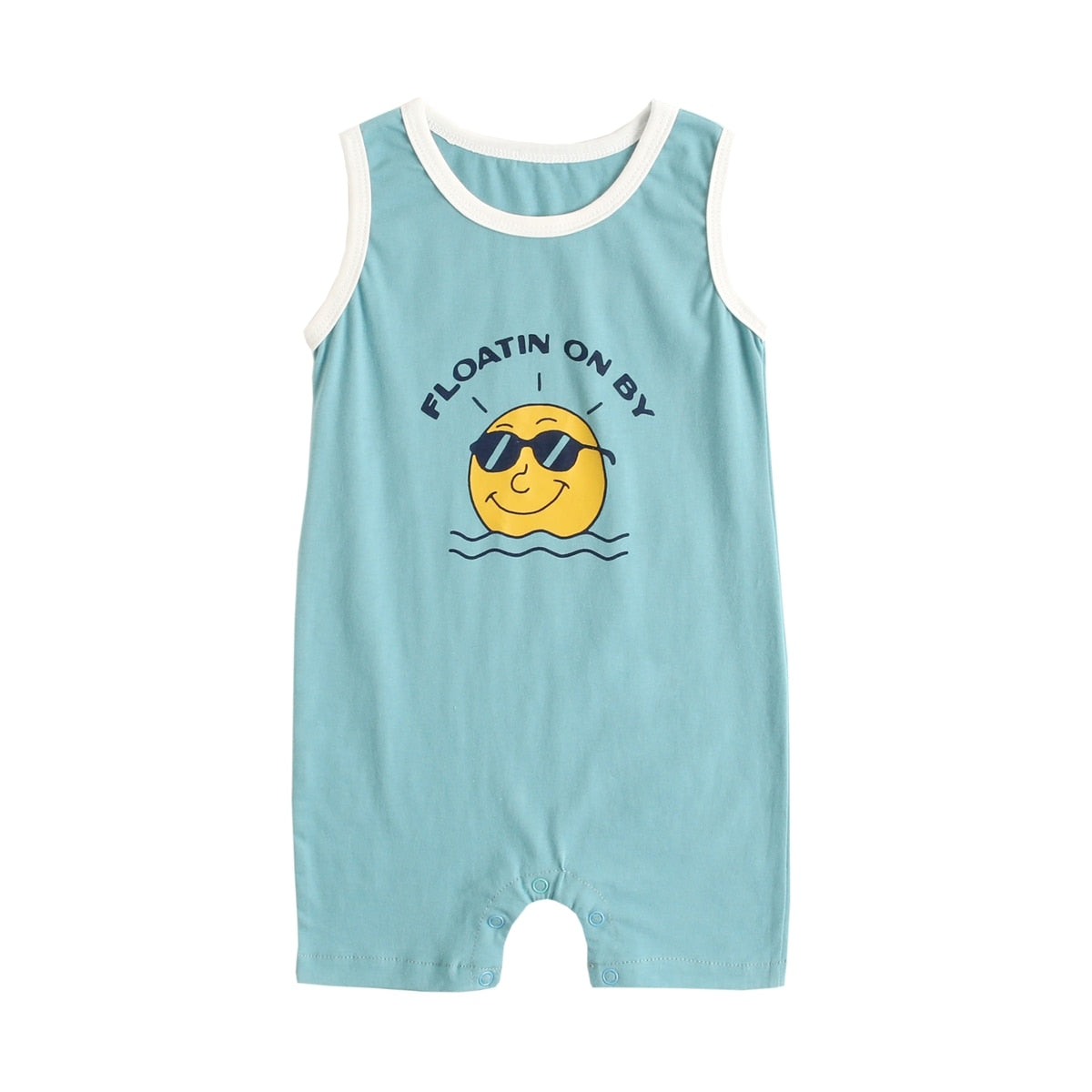 Baby Boy Short Sleeve Cartoon Print Summer Romper childrensterritory