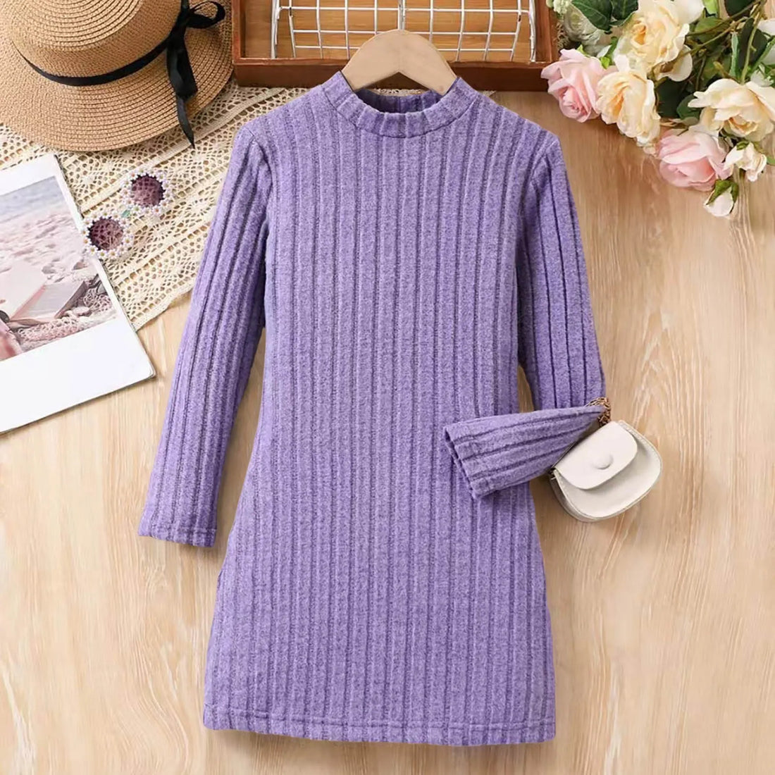Girls’ Long-Sleeve Elegant Winter Dresses