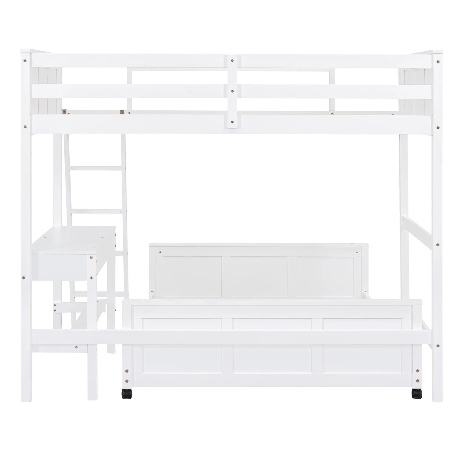 Parent-Child Bunk Bed with Desk and 2 Drawers childrensterritory