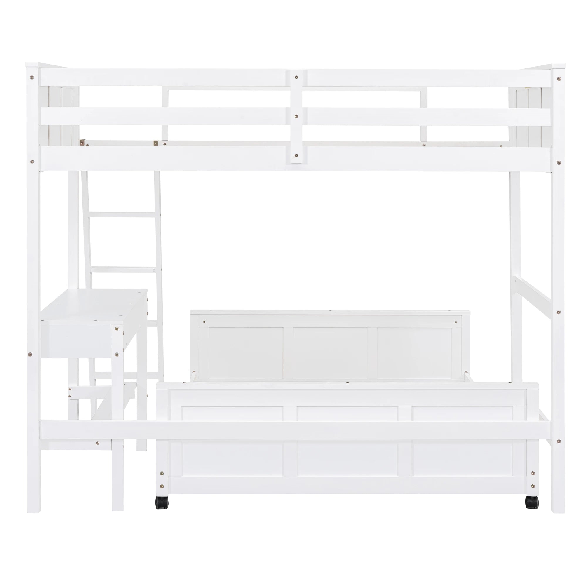 Parent-Child Bunk Bed with Desk and 2 Drawers childrensterritory
