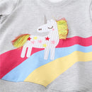 Horse Applique Design Kids Girls Long Sleeve Sweatshirts childrensterritory