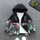 Kids Camouflage Printed Zipper Hooded Thin Jackets childrensterritory