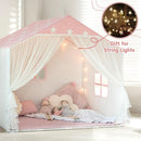 Large Playhouse Tent with Pompoms Door Curtains childrensterritory