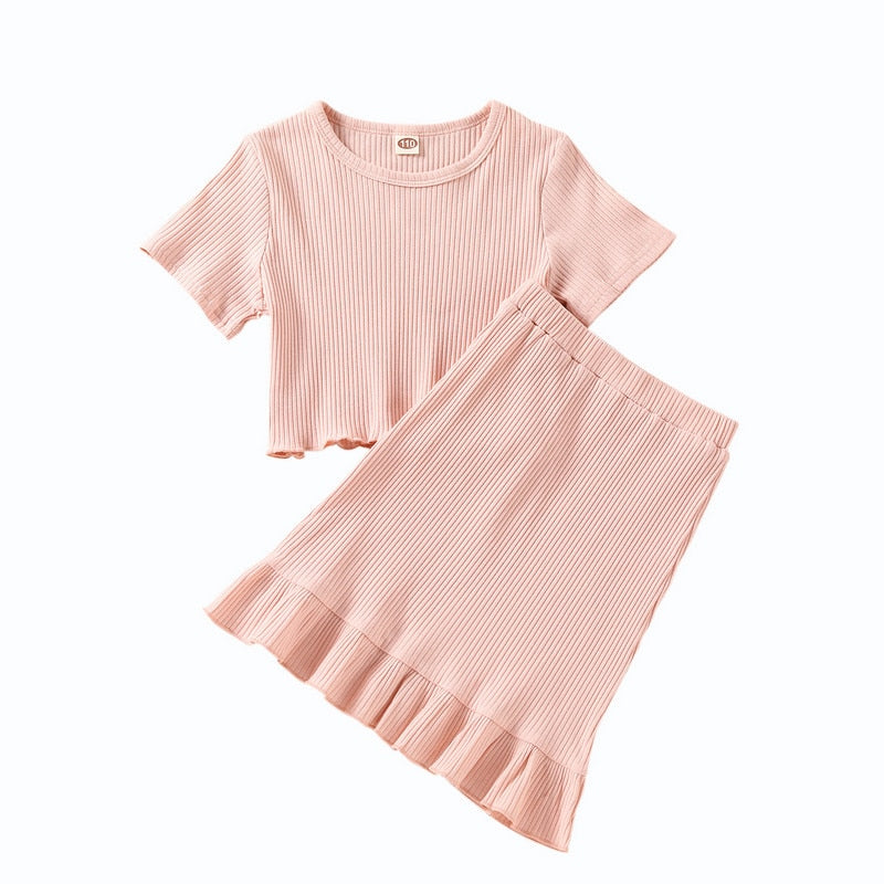 Kids Girl 2 Piece Floral Print Summer Fashion Outfits childrensterritory