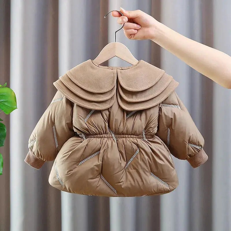 Girls’ Long-Sleeved Puffer Winter Coat