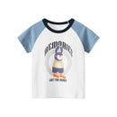 Cartoon Letter Printed Kids Boys Girls Loose Summer Cotton Top childrensterritory