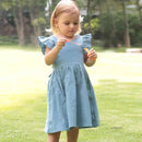 Bow Design Cotton Linen Dress For Toddler Girls childrensterritory