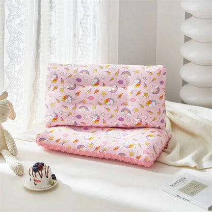 Cartoon Print Breathable Soft Gauze Baby Velvet Pillow childrensterritory