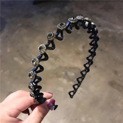 Pearl &amp; Rhinestone Decorated Non-Slip Hairbands for Girls