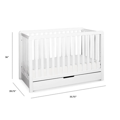 White, 4-in-1 Convertible Crib with Trundle Drawer childrensterritory