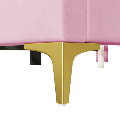 Platform Bed with Velvet Upholstery and Semi-Circular Headboard childrensterritory