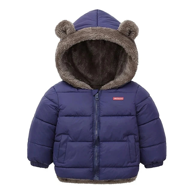 Kids' Solid-Colour Long-Sleeved Winter Jackets