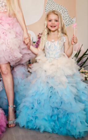Handmade Elegant Floor Length Flower Girl Dresses childrensterritory