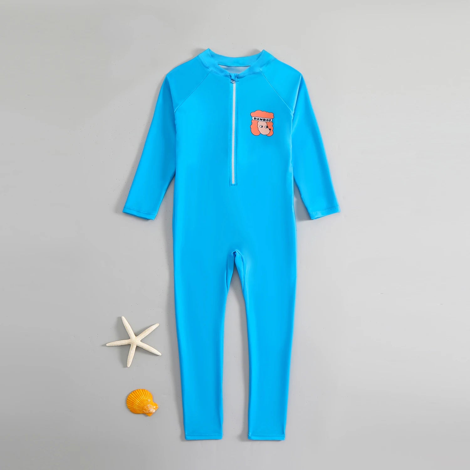 Cartoon Print Long Sleeve One Piece Swimsuit for Kids