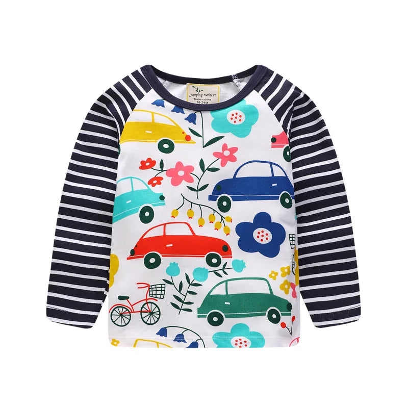 Kids Girls Lovely Flower and Fox Print Soft T-shirt childrensterritory