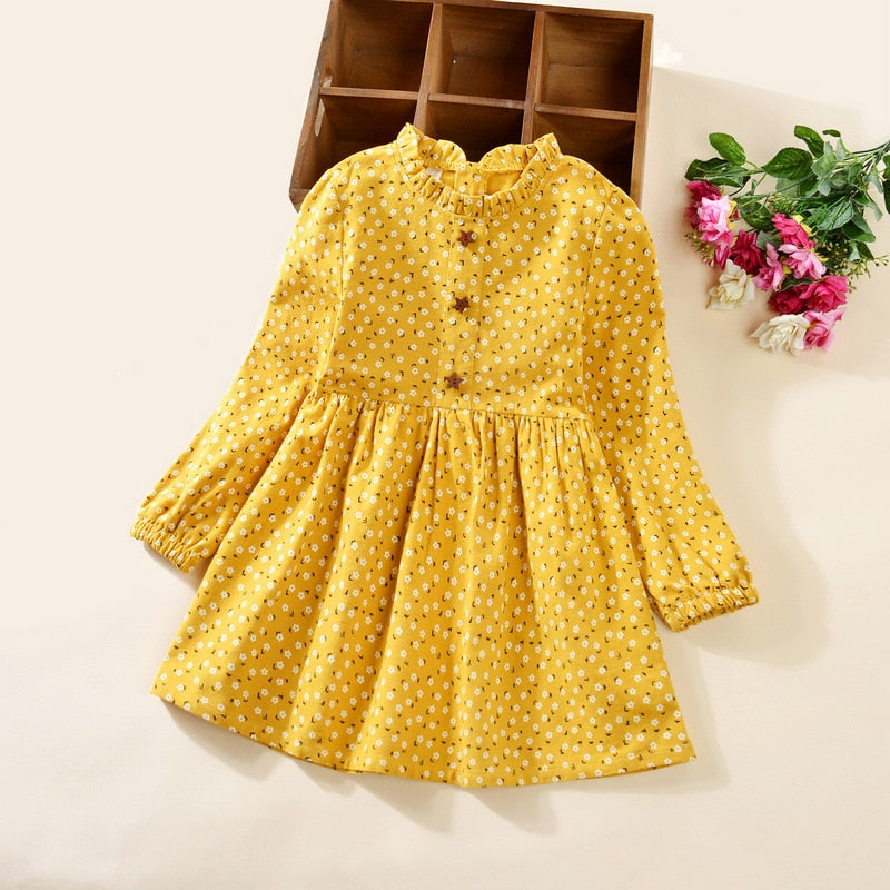 Kids Girls Long Sleeve Floral Party Dresses childrensterritory