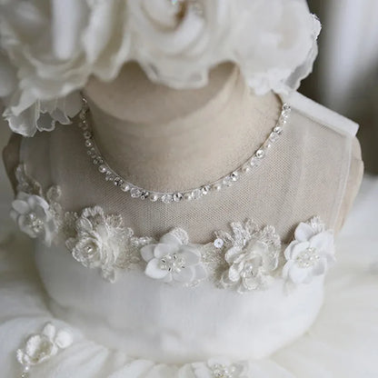 Kids Girls White Tulle Birthday/Wedding Princess Dresses