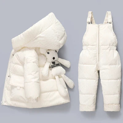 Little Boys Girls Thick Warm Down Jacket Jumpsuit Clothing Set childrensterritory