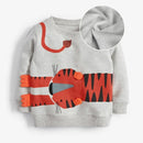 Kids Girls Cartoon Design Warm Fleece Sweatshirts childrensterritory