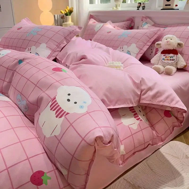 Soft & Colorful Cartoon Print Bedding Set for Kids