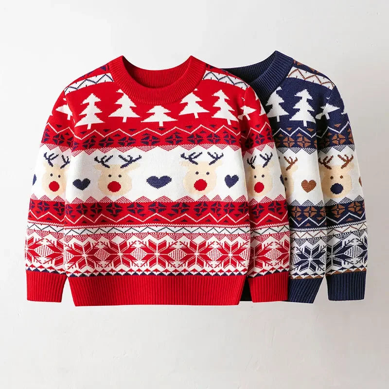 Kids' Long-Sleeved Christmas Design Warm Sweater