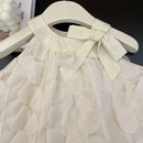 Little Girls' Bow Fold Sleeveless Princess Dress for Summer childrensterritory