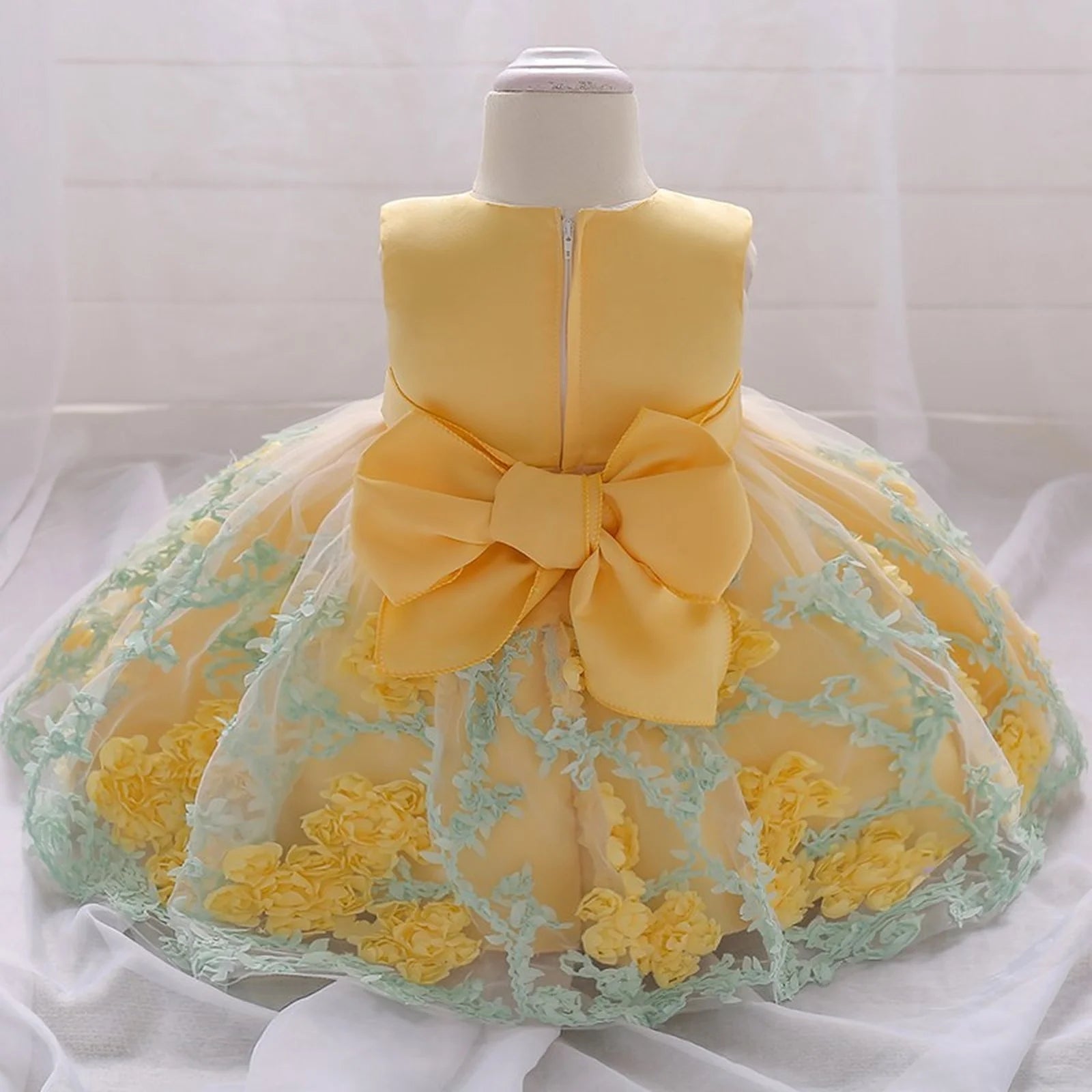 Sleeveless Flower Print Party Dresses For Girls