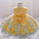 Sleeveless Flower Print Party Dresses For Girls