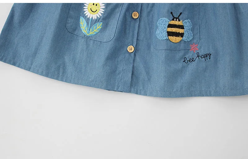 Kids Girls Floral Summer Casual Jeans Dresses childrensterritory