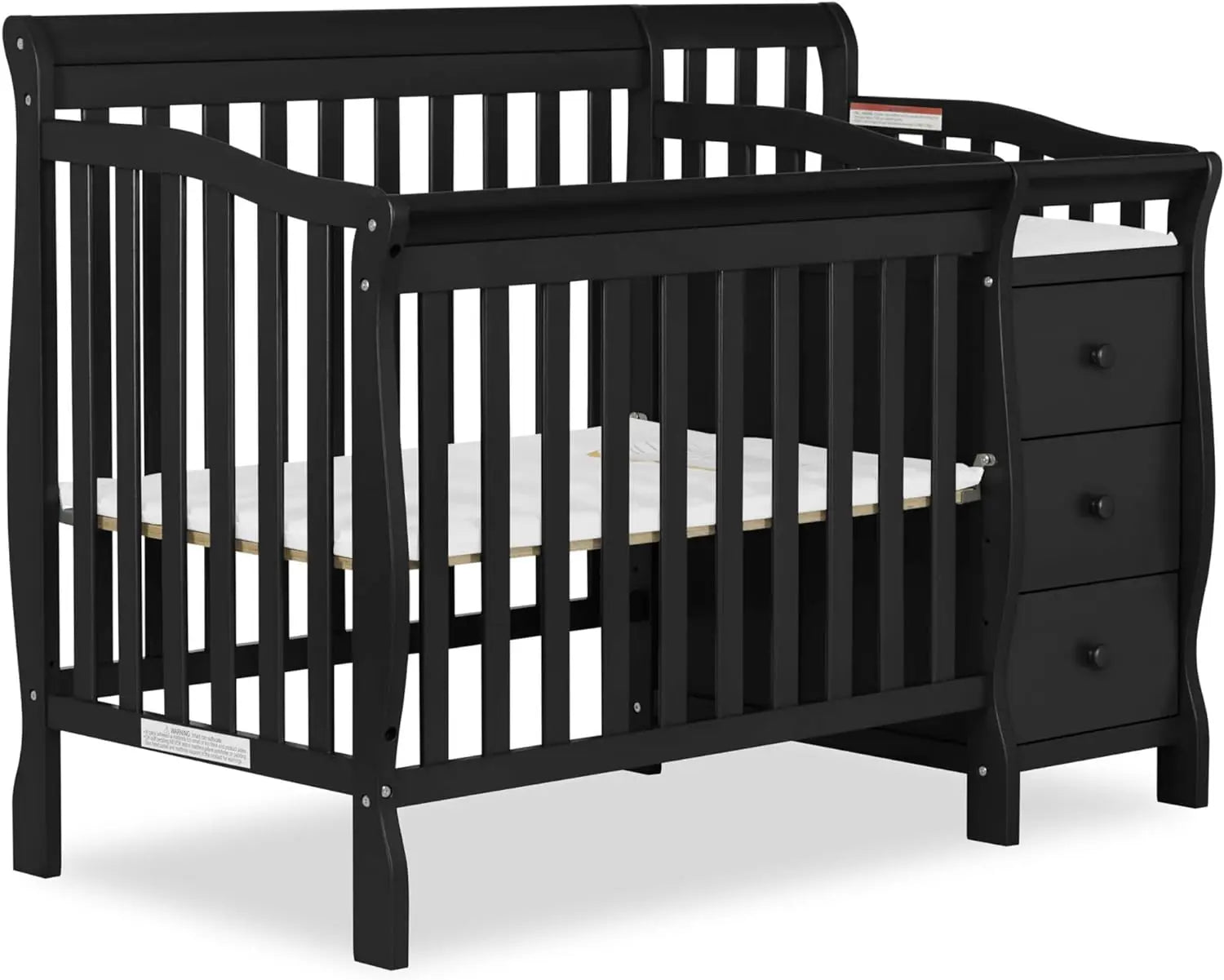 Steel Grey 3-in-1 Changing Table and Full-Size Crib Combo