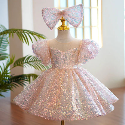 Baby/Kid Girls Feather Sequins Tutu Birthday Party Dress childrensterritory