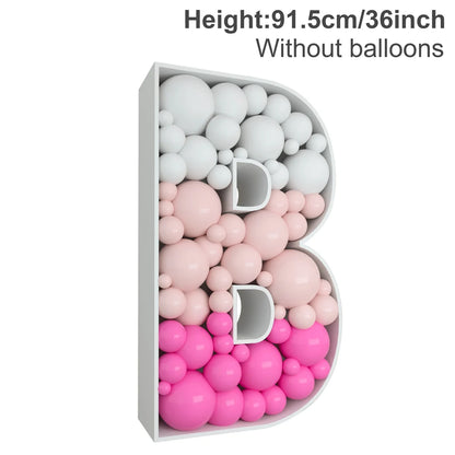 91.5CM Balloon Mosaic Letter Frame Box for Birthday, Baby Shower childrensterritory