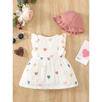 Baby Girl 2PCS Summer Cotton Dress +Hat Clothing Set childrensterritory