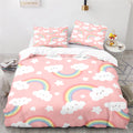 Rainbow Print Lovely Duvet Cover Pillowcase Kids Bedding Set
