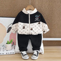 Kids Boys Cute Print Zipper Cotton Tracksuits 2pcs/set childrensterritory