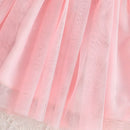 Flower Print Tulle Patchwork Kids Girls A-line Dress