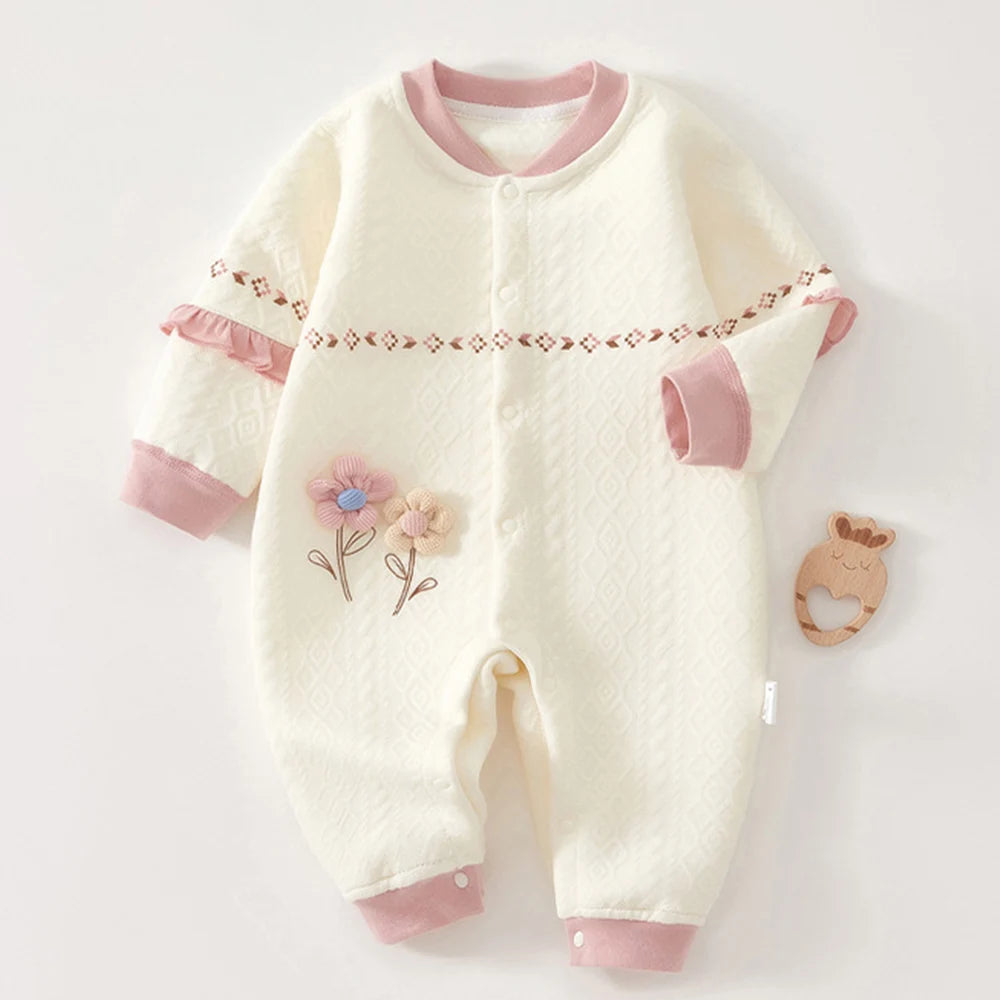 Baby Cute Printed Cotton Romper with Hat