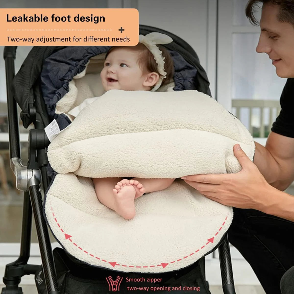 Warm, Plush-lined Lined Baby stroller Foot Covers childrensterritory