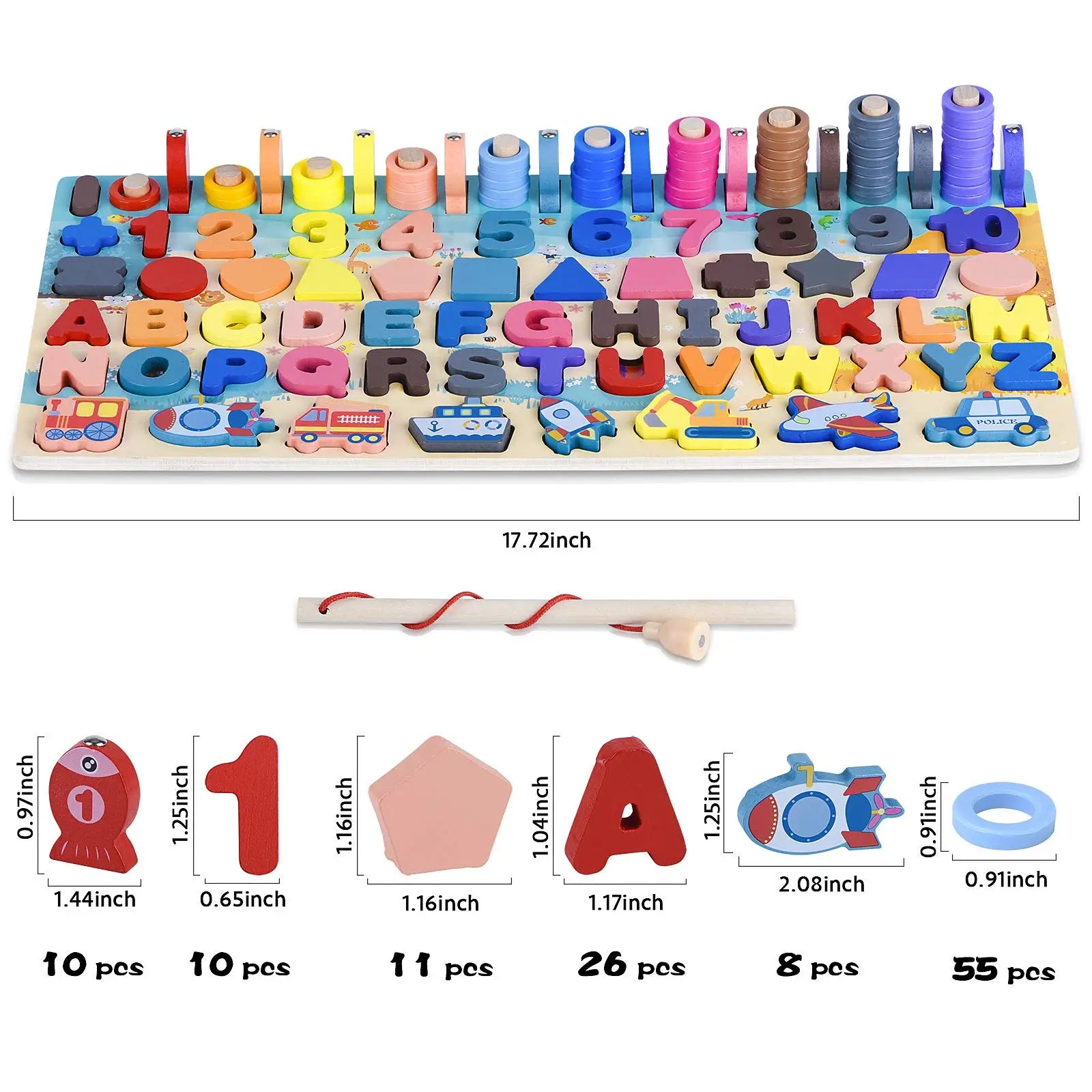 Kids Wooden Numbers Shapes Matching Montessori Toys