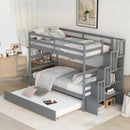Twin over Bunk Beds with Twin Trundle & Storage childrensterritory