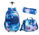 Printed 3pcs Kids School Bags On Wheels for Boys and Girls