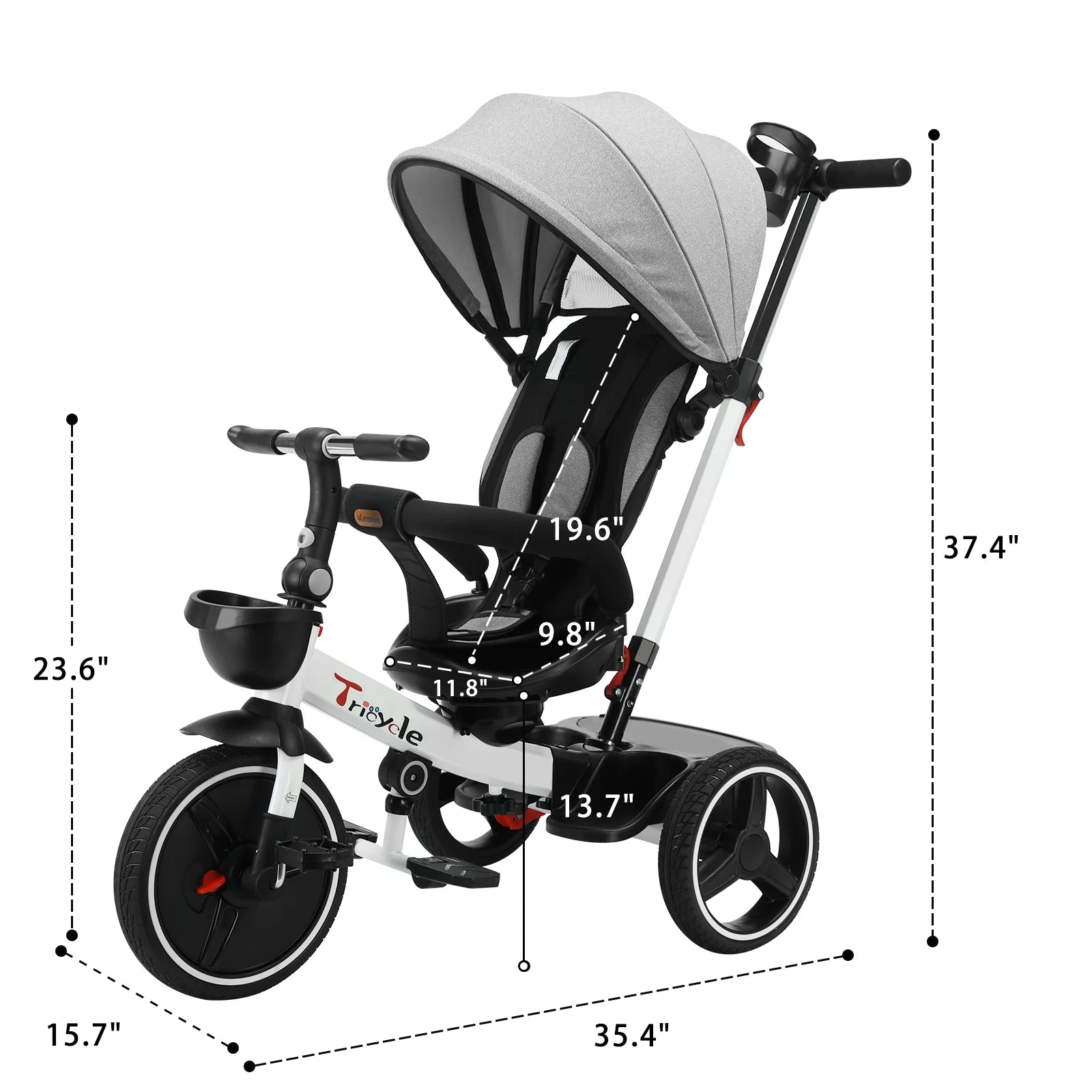 6-in-1 Folding Baby Push Bike with Detachable Guardrail childrensterritory