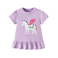 Kids Girls Cartoon Unicorns Design Summer Cotton Tees