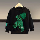 Kids Cartoon Bear Design Sweatshirt and Pant Tracksuit Set childrensterritory